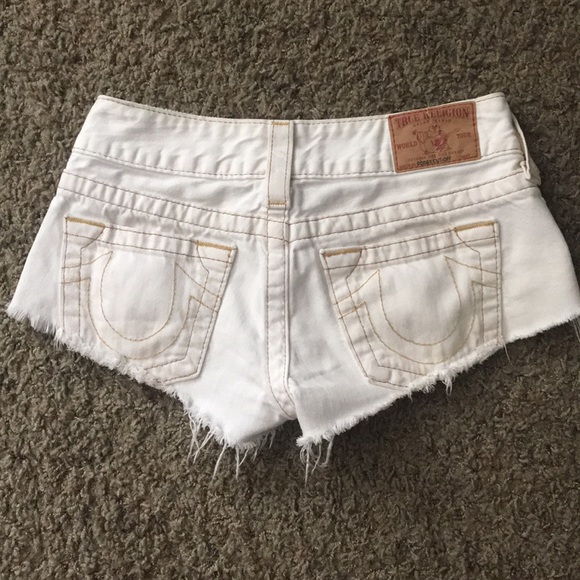 denim mini white true religion shorts womens